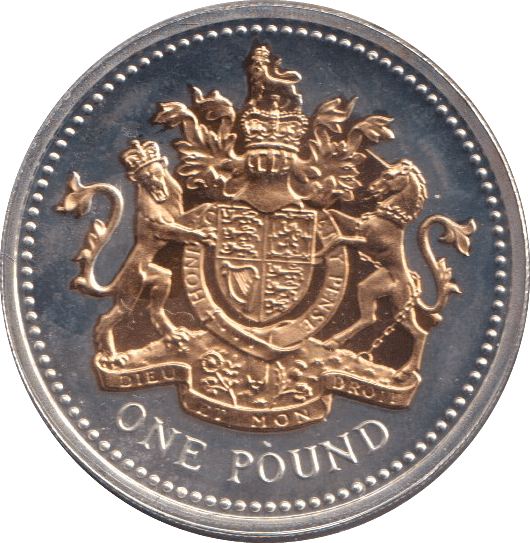 2008 SILVER PROOF GOLD PLATED £1 - £1 Silver Proof - Cambridgeshire Coins