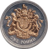 2008 SILVER PROOF GOLD PLATED £1 - £1 Silver Proof - Cambridgeshire Coins