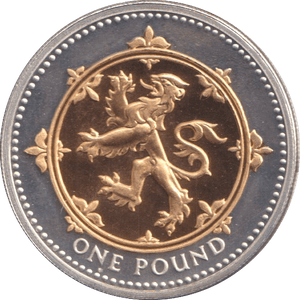 2008 SILVER PROOF GOLD PLATED £1 - £1 Silver Proof - Cambridgeshire Coins