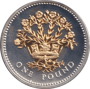 2008 SILVER PROOF GOLD PLATED £1 - £1 Silver Proof - Cambridgeshire Coins