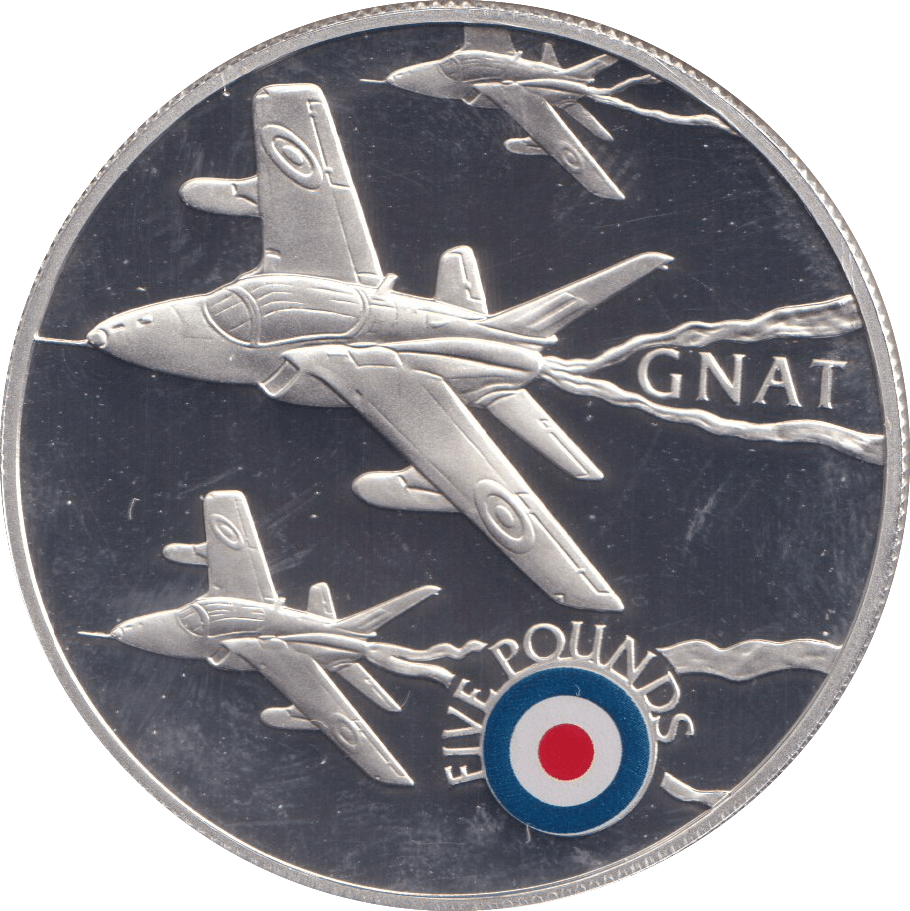 2008 SILVER PROOF HISTORY OF THE RAF FIVE POUNDS ST HELENA GNAT - SILVER WORLD COINS - Cambridgeshire Coins
