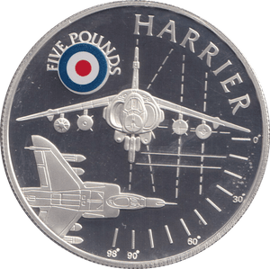 2008 SILVER PROOF HISTORY OF THE RAF FIVE POUNDS ST HELENA HARRIER - SILVER WORLD COINS - Cambridgeshire Coins