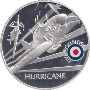 2008 SILVER PROOF HISTORY OF THE RAF FIVE POUNDS ST HELENA HURRICANE - SILVER WORLD COINS - Cambridgeshire Coins