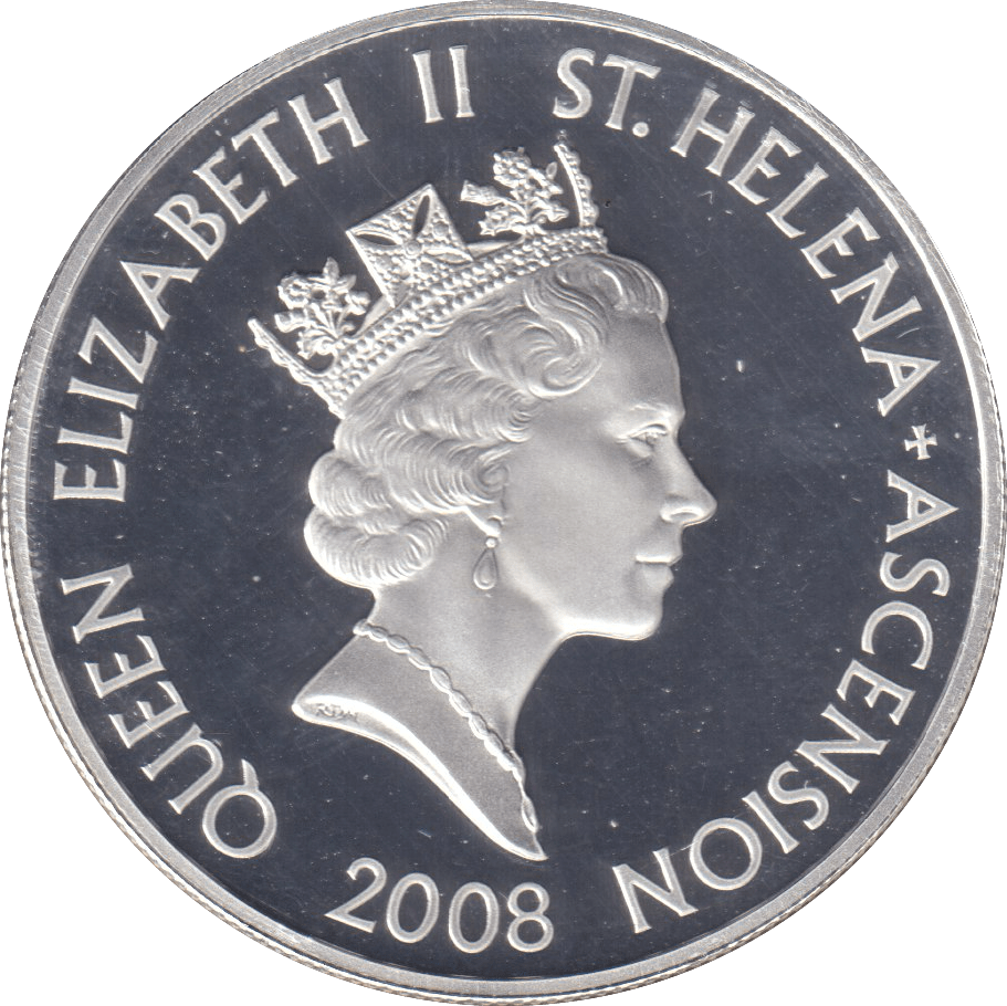 2008 SILVER PROOF HISTORY OF THE RAF FIVE POUNDS ST HELENA LORD CHESHIRE - SILVER WORLD COINS - Cambridgeshire Coins