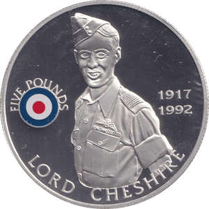 2008 SILVER PROOF HISTORY OF THE RAF FIVE POUNDS ST HELENA LORD CHESHIRE - SILVER WORLD COINS - Cambridgeshire Coins