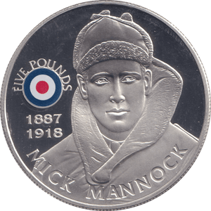 2008 SILVER PROOF HISTORY OF THE RAF FIVE POUNDS ST HELENA MICK MANNOCK - SILVER WORLD COINS - Cambridgeshire Coins