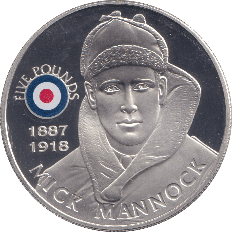 2008 SILVER PROOF HISTORY OF THE RAF FIVE POUNDS ST HELENA MICK MANNOCK - SILVER WORLD COINS - Cambridgeshire Coins