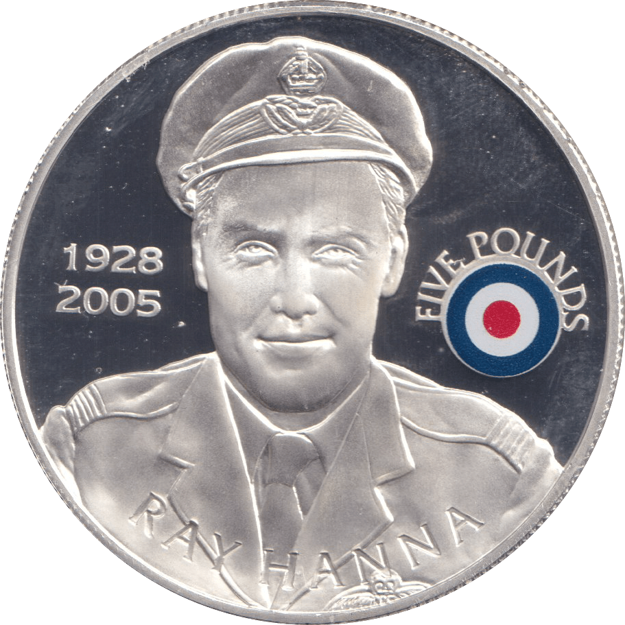 2008 SILVER PROOF HISTORY OF THE RAF FIVE POUNDS ST HELENA RAY HANNA - SILVER WORLD COINS - Cambridgeshire Coins