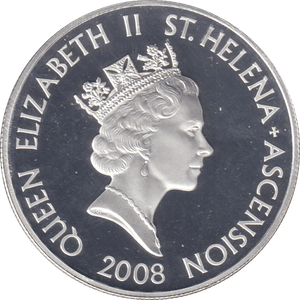 2008 SILVER PROOF HISTORY OF THE RAF FIVE POUNDS ST HELENA SIR DOUGLAS BADER - SILVER WORLD COINS - Cambridgeshire Coins