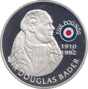 2008 SILVER PROOF HISTORY OF THE RAF FIVE POUNDS ST HELENA SIR DOUGLAS BADER - SILVER WORLD COINS - Cambridgeshire Coins