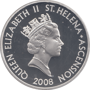 2008 SILVER PROOF HISTORY OF THE RAF FIVE POUNDS ST HELENA SPITFIRE - SILVER WORLD COINS - Cambridgeshire Coins