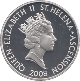 2008 SILVER PROOF HISTORY OF THE RAF FIVE POUNDS ST HELENA SPITFIRE - SILVER WORLD COINS - Cambridgeshire Coins
