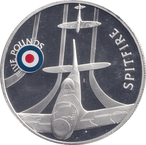 2008 SILVER PROOF HISTORY OF THE RAF FIVE POUNDS ST HELENA SPITFIRE - SILVER WORLD COINS - Cambridgeshire Coins