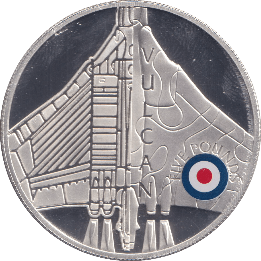 2008 SILVER PROOF HISTORY OF THE RAF FIVE POUNDS ST HELENA VULCAN - SILVER WORLD COINS - Cambridgeshire Coins