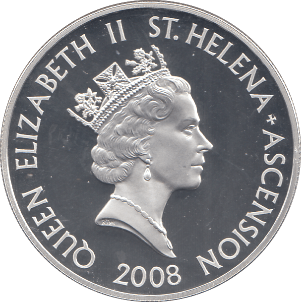 2008 SILVER PROOF HISTORY OF THE RAF FIVE POUNDS ST HELENA - SILVER WORLD COINS - Cambridgeshire Coins