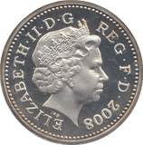 2008 SILVER PROOF ONE POUND COIN - WORLD COINS - Cambridgeshire Coins