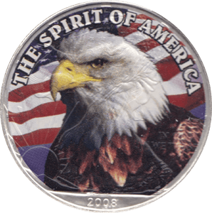 2008 SILVER PROOF THEMED LIBERTY DOLLAR USA - SILVER WORLD COINS - Cambridgeshire Coins