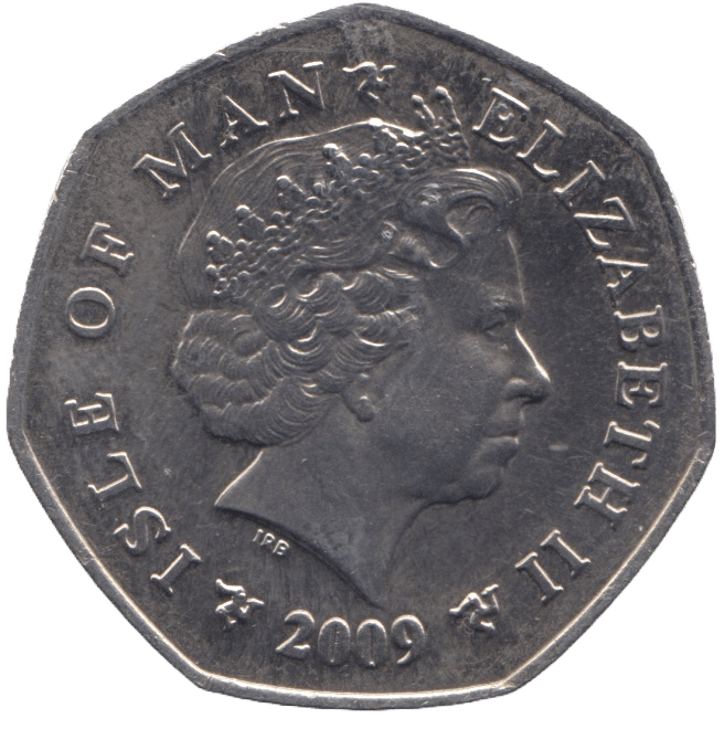 2009 BRILLIANT UNCIRCULATED TT FIFTY PENCE ISLE OF MAN - WORLD COINS - Cambridgeshire Coins
