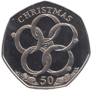 2009 CHRISTMAS 50P FIVE GOLD RINGS ISLE OF MAN ( BUNC ) - 50P REGIONAL ISSUES - Cambridgeshire Coins