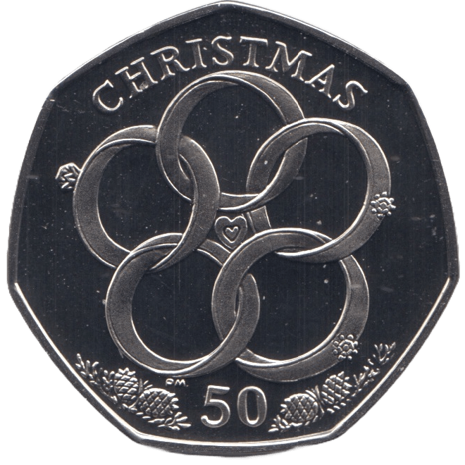 2009 CHRISTMAS 50P FIVE GOLD RINGS ISLE OF MAN ( PROOF ) - 50P CHRISTMAS COINS - Cambridgeshire Coins