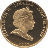 2009 COOK ISLANDS $1 COMMEMORATIVE COIN MOON LANDING - WORLD COINS - Cambridgeshire Coins