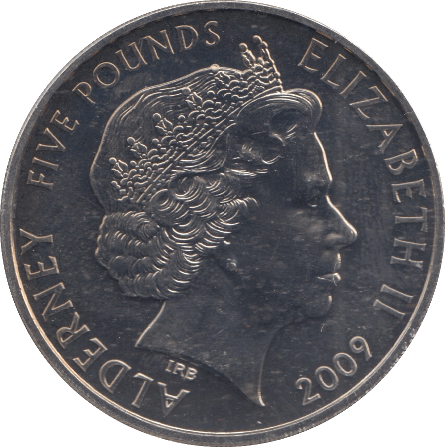 2009 FIVE POUNDS 50TH ANNIVERSARY OF THE FIRST MINI ALDERNEY - WORLD COINS - Cambridgeshire Coins