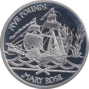 2009 FIVE POUNDS SILVER PROOF MARY ROSE - SILVER WORLD COINS - Cambridgeshire Coins