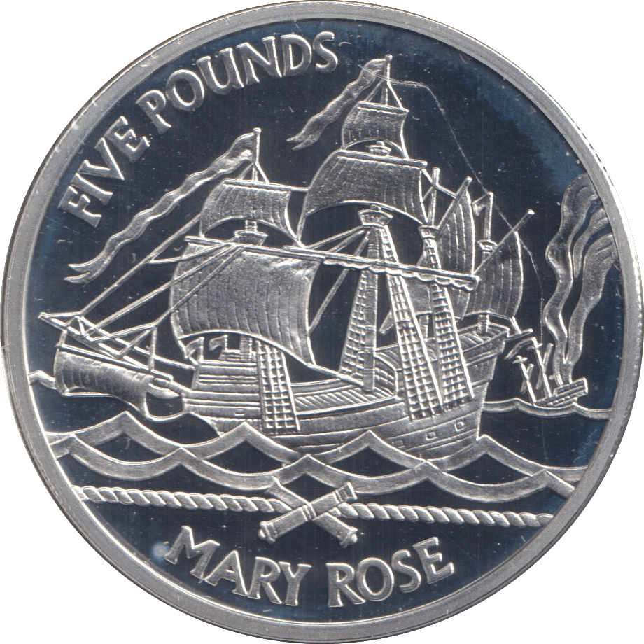 2009 FIVE POUNDS SILVER PROOF MARY ROSE - SILVER WORLD COINS - Cambridgeshire Coins
