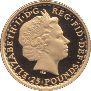 2009 GOLD £25 QUARTER OUNCE BRITANNIA COIN ( PROOF ) - GOLD BRITANNIAS - Cambridgeshire Coins