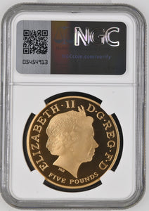 2009 GOLD PROOF £5 SOVEREIGN OLYMPICS COUNTDOWN ( NGC ) PF 69 ULTRA CAMEO - NGC GOLD COINS - Cambridgeshire Coins