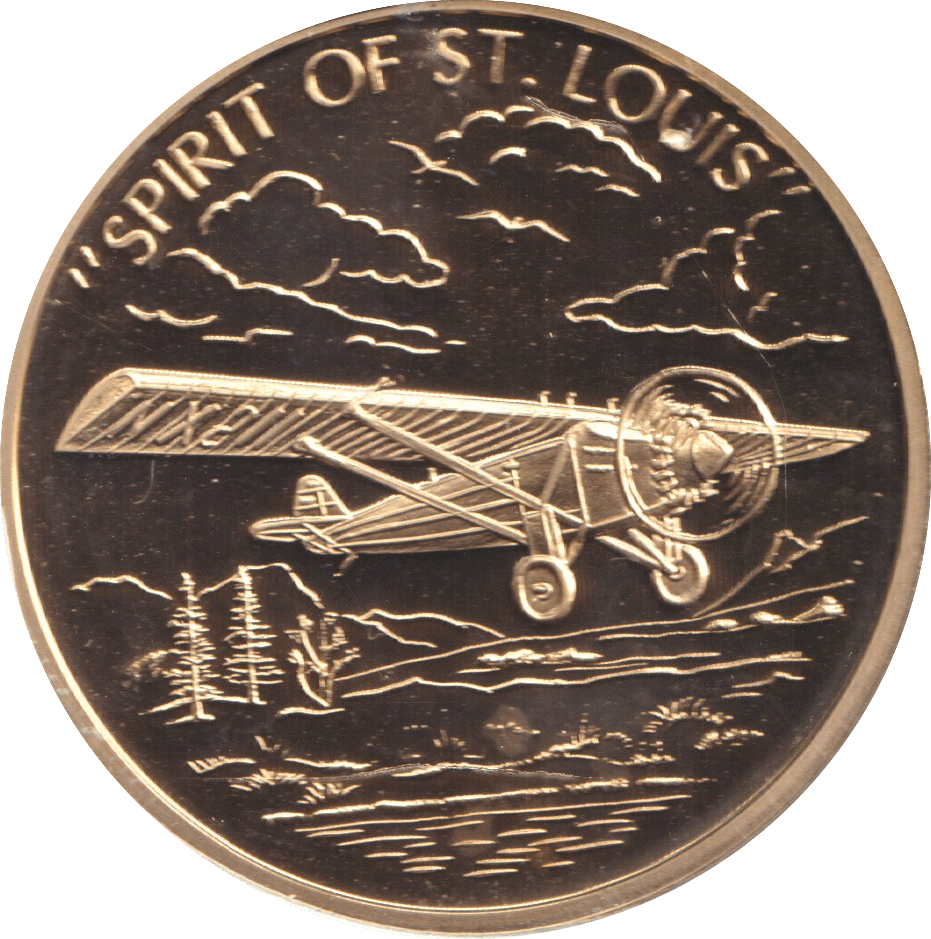 2009 HISTORY OF AVIATION MEDALLION SPIRIT OF ST. LOUIS - WORLD COINS - Cambridgeshire Coins
