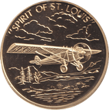 2009 HISTORY OF AVIATION MEDALLION SPIRIT OF ST. LOUIS - WORLD COINS - Cambridgeshire Coins