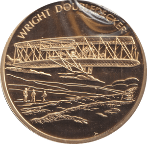 2009 HISTORY OF AVIATION MEDALLION WRIGHT DOUBLE DECKER - WORLD COINS - Cambridgeshire Coins