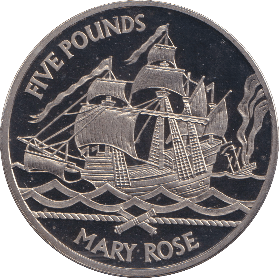 2009 MARY ROSE FIVE POUND BAILIWICK OF GUERNSEY PROOF - WORLD COINS - Cambridgeshire Coins