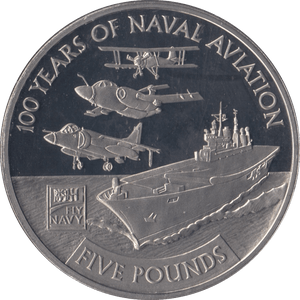 2009 PROOF 100 YEARS NAVAL AVIATION FIVE POUNDS GUERNSEY - WORLD COINS - Cambridgeshire Coins