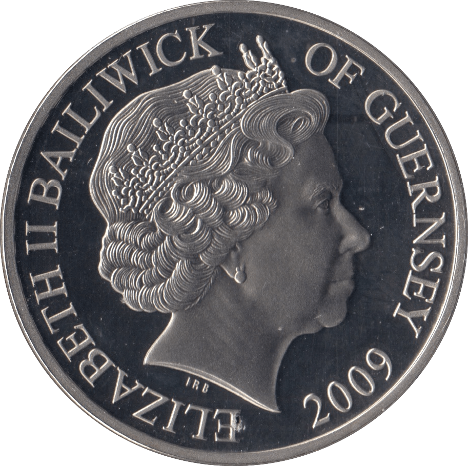 2009 PROOF ONE SMALL STEP FIVE POUNDS GUERNSEY - WORLD COINS - Cambridgeshire Coins