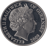 2009 PROOF ONE SMALL STEP FIVE POUNDS GUERNSEY - WORLD COINS - Cambridgeshire Coins