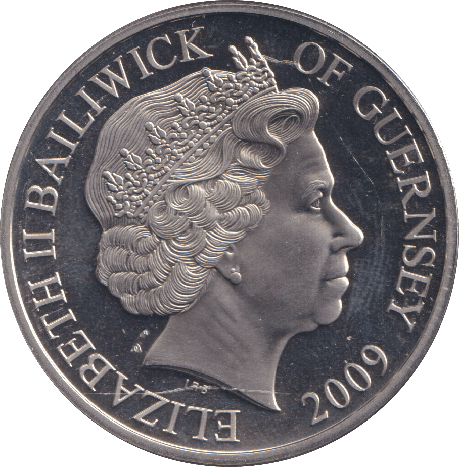 2009 £5 FIRST MOON LANDING BAILIWICK OF GUERNSEY BU - WORLD COINS - Cambridgeshire Coins