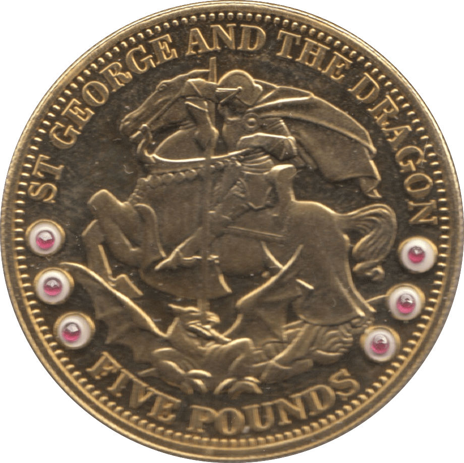 2009 SILVER FIVE POUNDS ST GEORGE AND THE DRAGON TRISTAN DA CUNHA - SILVER WORLD COINS - Cambridgeshire Coins