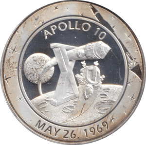 2009 SILVER PLATED 40TH ANNIVERSARY OF APOLLO TOKEN USA - WORLD COINS - Cambridgeshire Coins