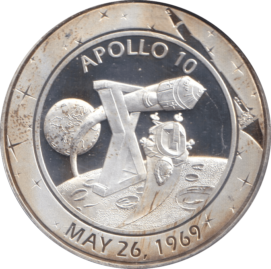 2009 SILVER PLATED 40TH ANNIVERSARY OF APOLLO TOKEN USA - WORLD COINS - Cambridgeshire Coins