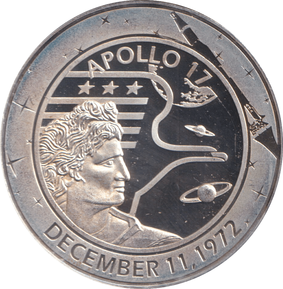 2009 SILVER PLATED 40TH ANNIVERSARY OF APOLLO TOKEN USA - WORLD COINS - Cambridgeshire Coins