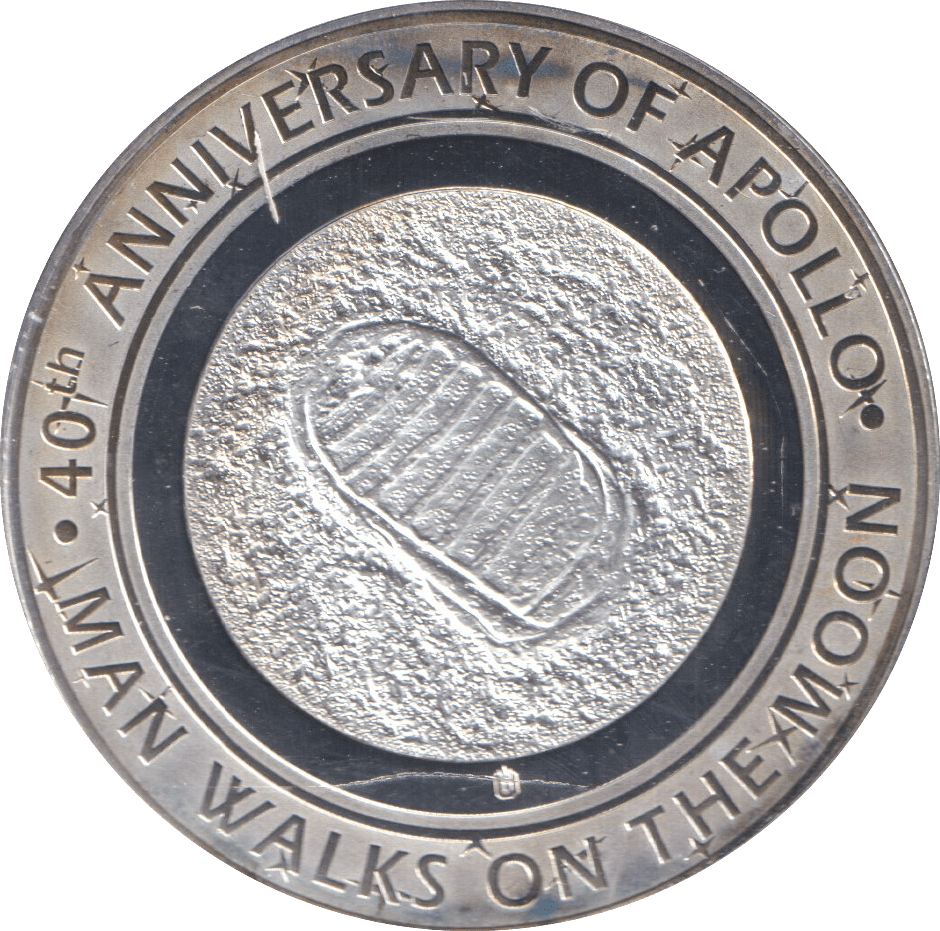 2009 SILVER PLATED 40TH ANNIVERSARY OF APOLLO TOKEN USA - WORLD COINS - Cambridgeshire Coins