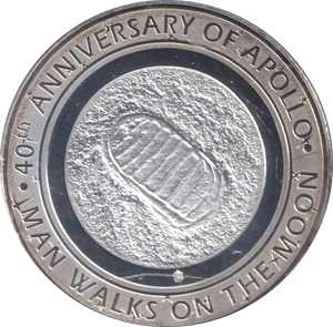 2009 SILVER PLATED 40TH ANNIVERSARY OF APOLLO TOKEN USA - WORLD COINS - Cambridgeshire Coins