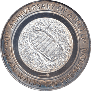 2009 SILVER PLATED 40TH ANNIVERSARY OF APOLLO TOKEN USA - WORLD COINS - Cambridgeshire Coins