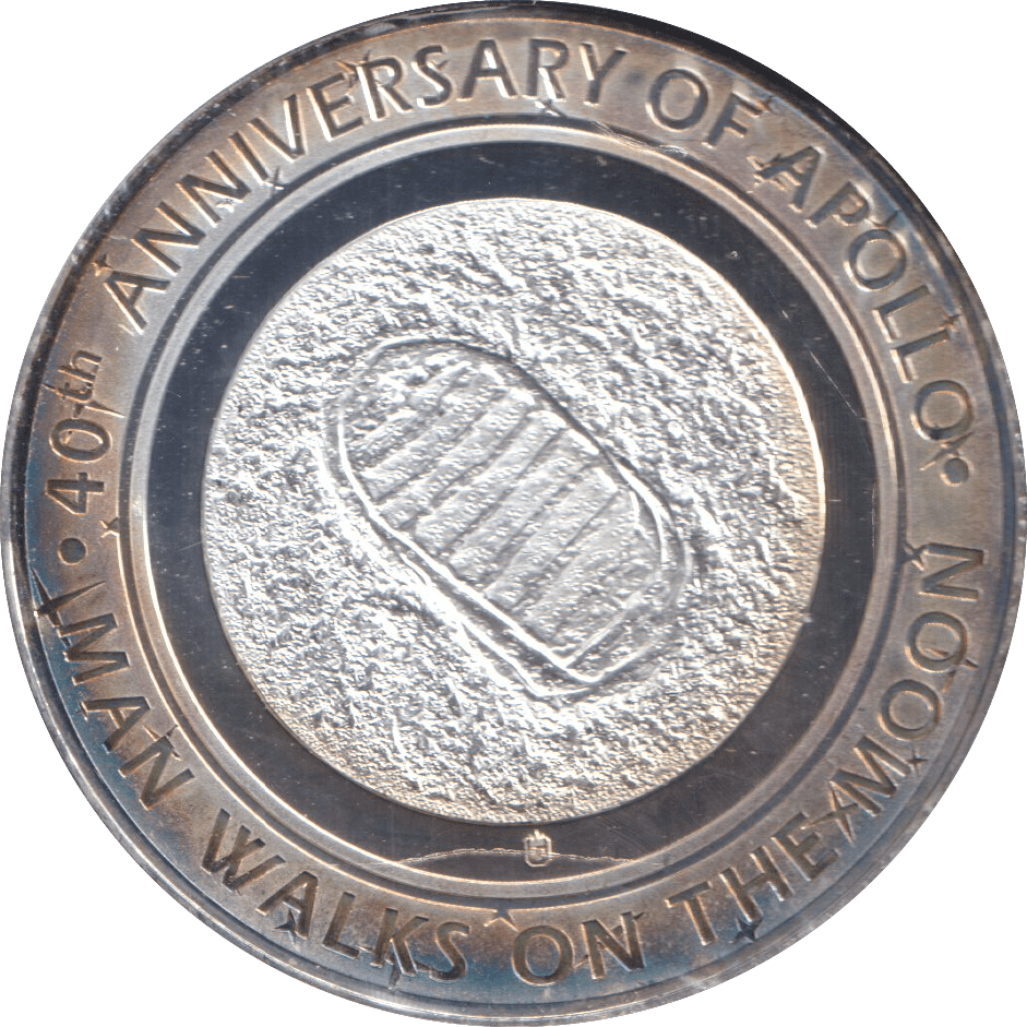 2009 SILVER PLATED 40TH ANNIVERSARY OF APOLLO TOKEN USA - WORLD COINS - Cambridgeshire Coins