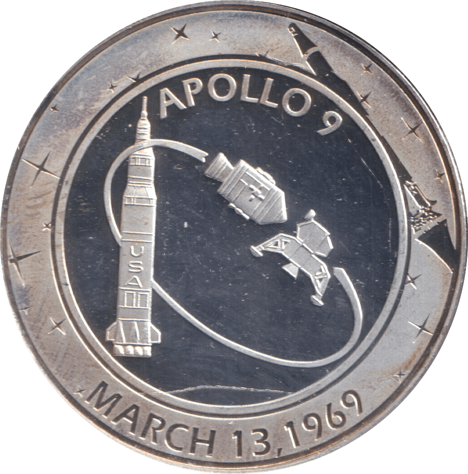 2009 SILVER PLATED 40TH ANNIVERSARY OF APOLLO TOKEN USA - WORLD COINS - Cambridgeshire Coins