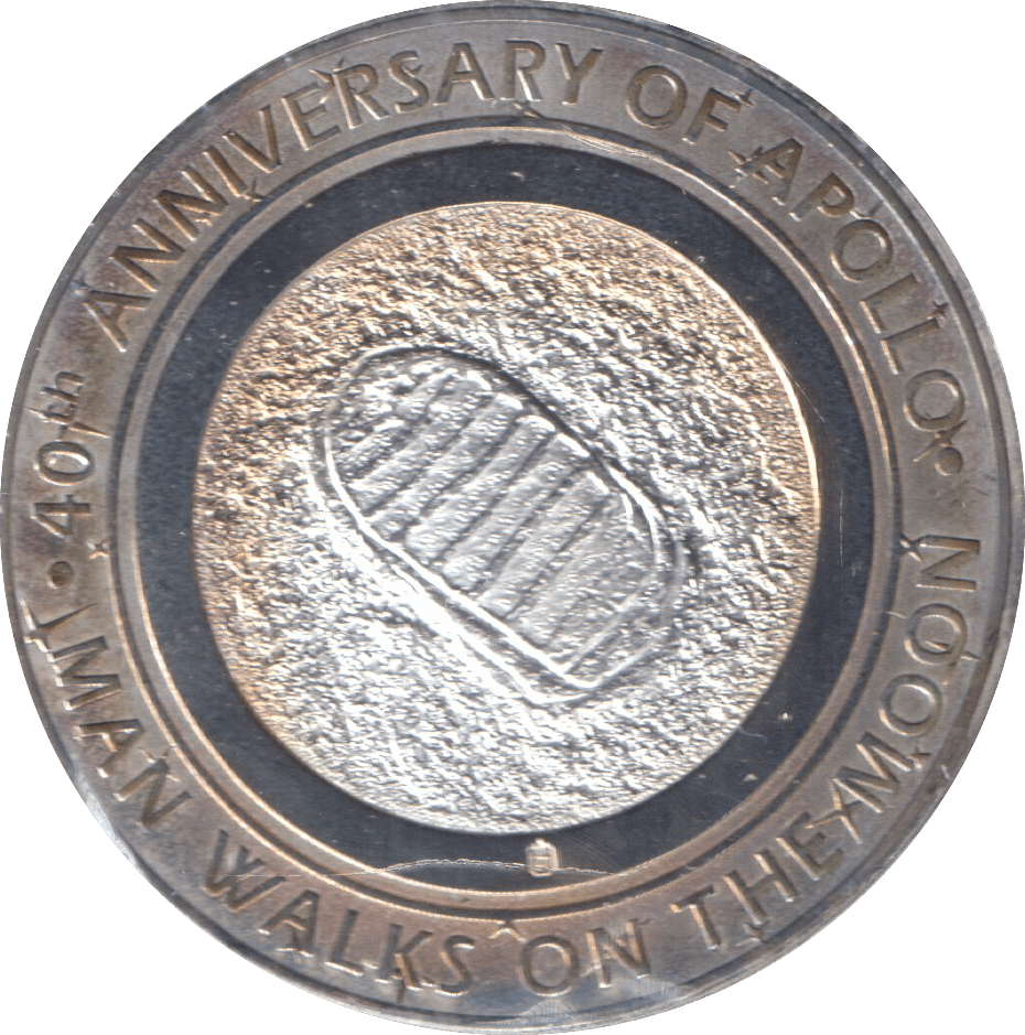 2009 SILVER PLATED 40TH ANNIVERSARY OF APOLLO TOKEN USA - WORLD COINS - Cambridgeshire Coins