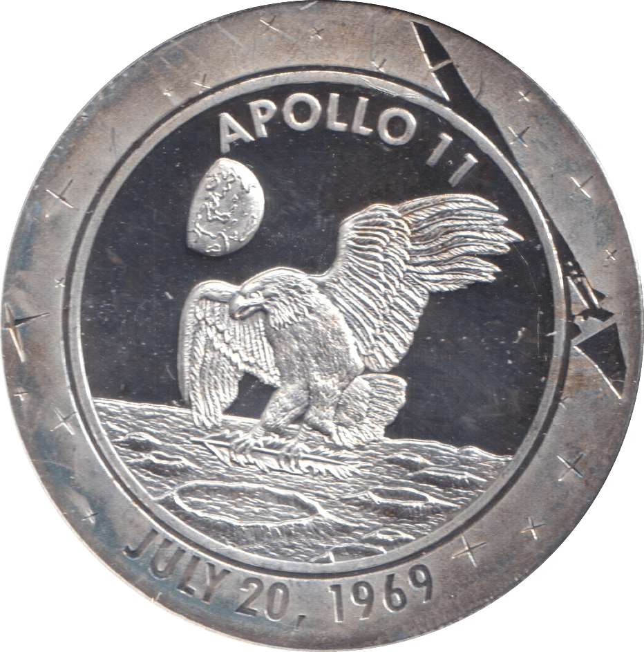 2009 SILVER PLATED 40TH ANNIVERSARY OF APOLLO TOKEN USA - WORLD COINS - Cambridgeshire Coins