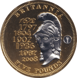 2009 SILVER PROOF FIVE POUND BRITANNIA - SILVER WORLD COINS - Cambridgeshire Coins